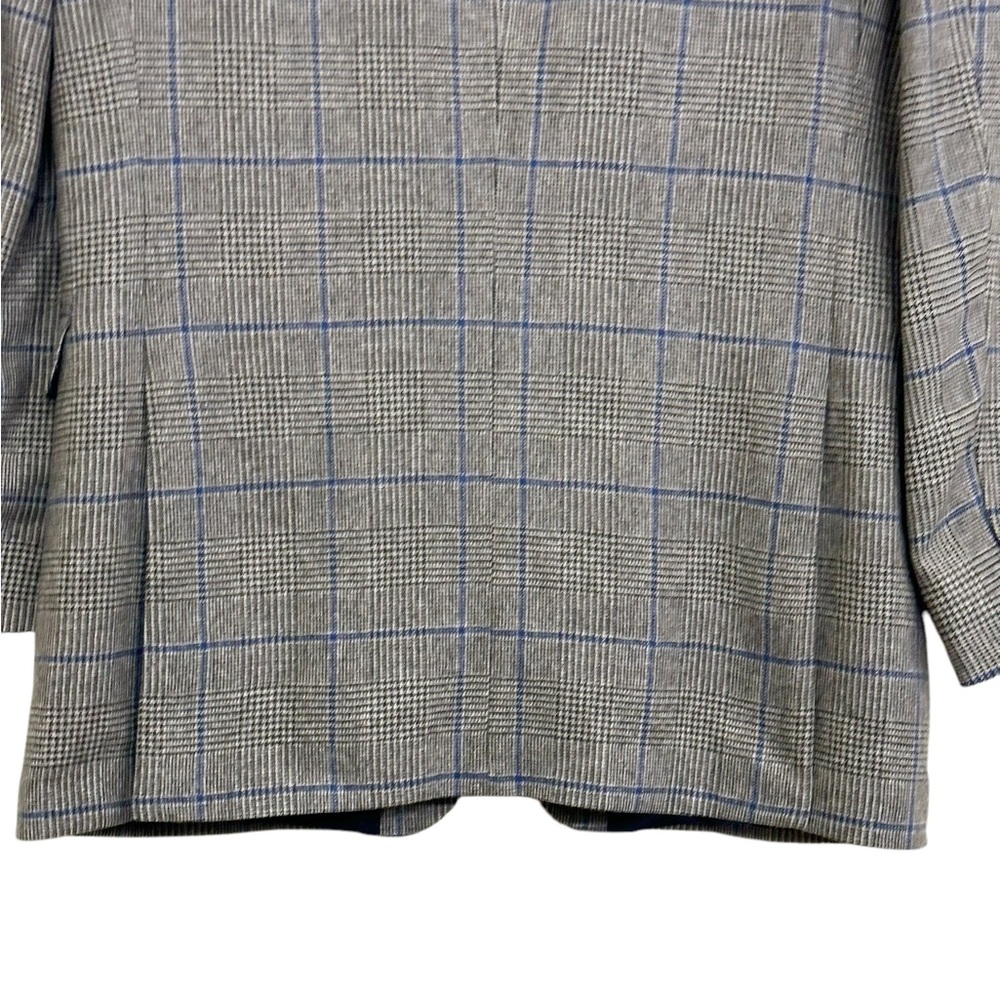 Like New Zegna Windowpane Plaid Cashmere & Wool Sport jacket Blue Gray Sz 50 R - Picture 12 of 17